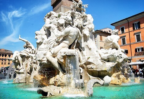 Most Famous Fountains in Rome - Fountain of the Four Rivers (Fontana dei Quattro Fiumi)