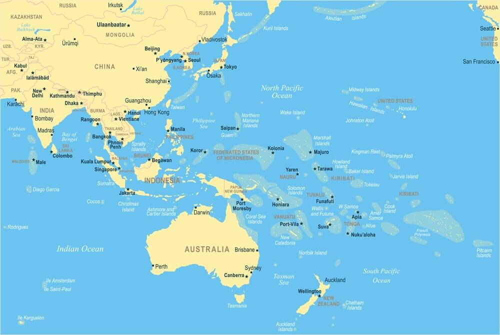 Map showing Location of Fiji Islands Capital Suva