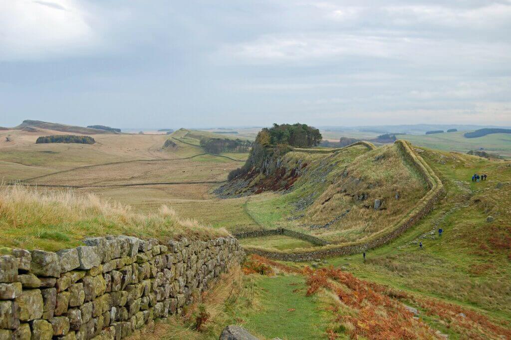 Hadrian's Wall, located near Housesteads in Northumberland