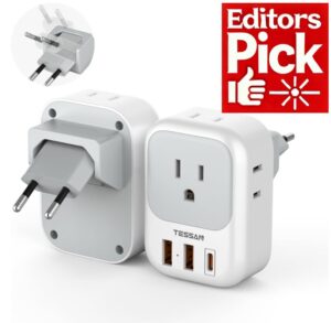 TESSAN European Travel Plug Adapter